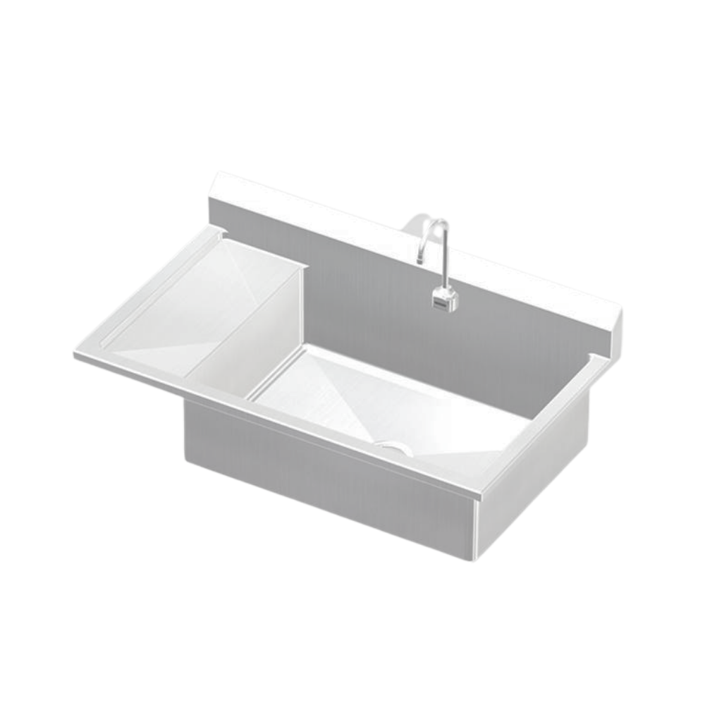 Stainless Steel Single Wide Surgical Scrub Sink With Drain Board