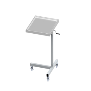 Heavy duty stainless rolling mayo stand with marine edge.