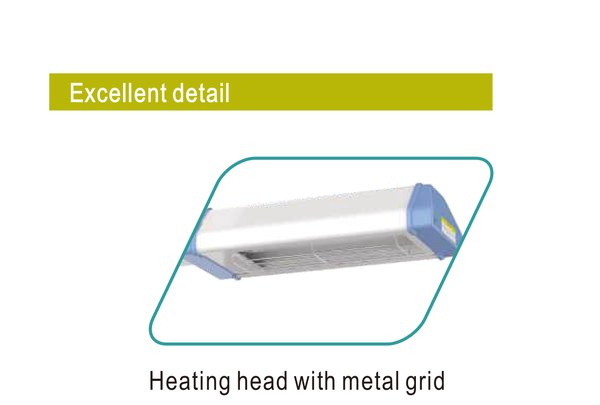 Heating head with metal grid